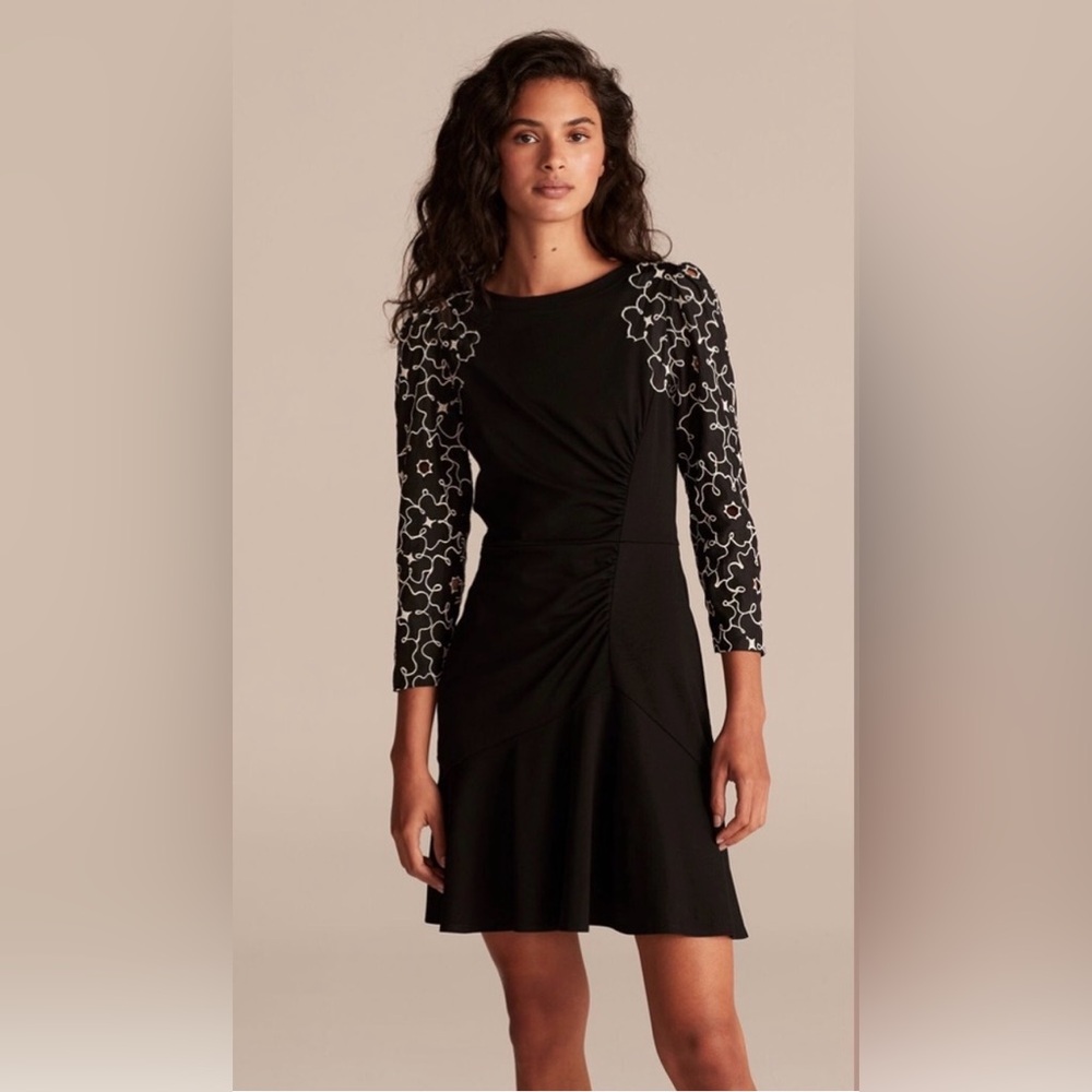 Rebecca Taylor‎ Tai Embroidered Jersey Long Sleeve Mini Dress NWT